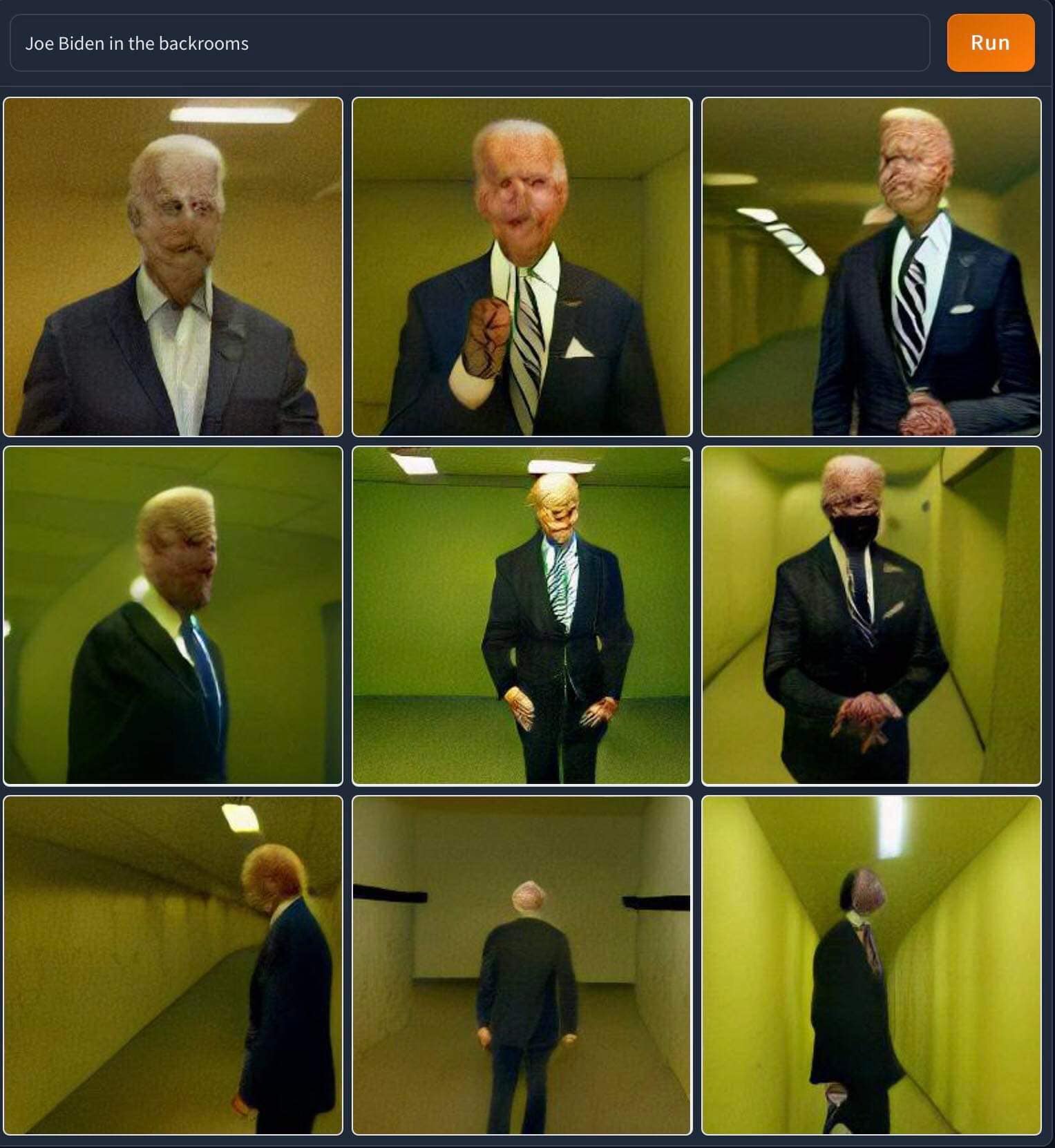 Here's an analysis of the image grid, broken down into relevant theoretical frameworks. It's a bit bizarre, fitting the source imagery, so the interpretations lean into that uncanny valley effect. ## Visual Descriptio...