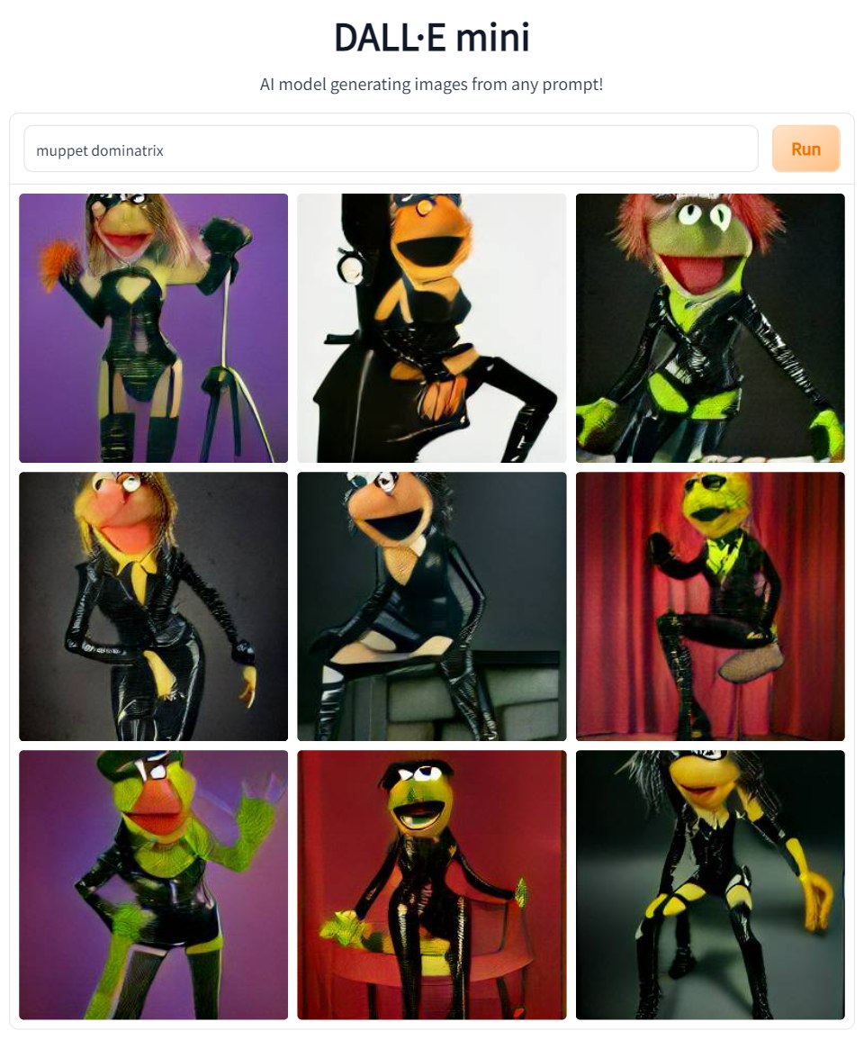 Okay, let's break down the image set of Kermit the Frog rendered in a "dominatrix" style, approaching it through various critical lenses. ## Visual Description The image set consists of nine digitally generated images...