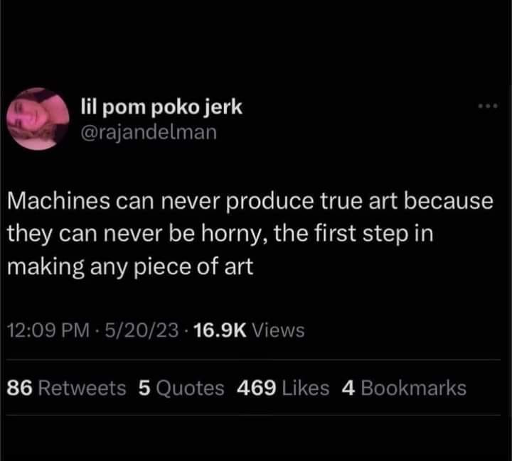 Okay, let's break down this rather provocative tweet through various theoretical lenses. **Visual Description** The image is a screenshot of a Twitter (now X) post. It features a profile picture - a circular image of...