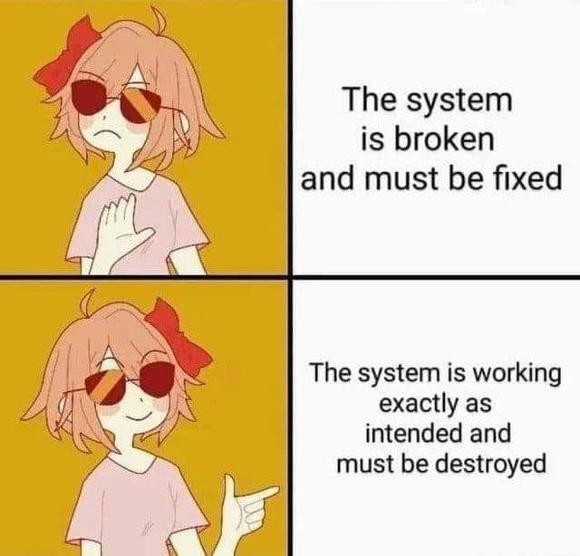 Okay, let's break down this meme using the theoretical lenses you’ve provided. **Visual Description** The meme is a four-panel image. It features a digitally drawn, stylized female character with pink hair adorned wit...