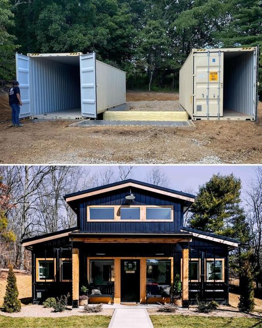 Okay, let's break down an analysis of these images of a house constructed from shipping containers, addressing the prompts as applicable. I will highlight when a section doesn't really apply strongly, and explain *why...