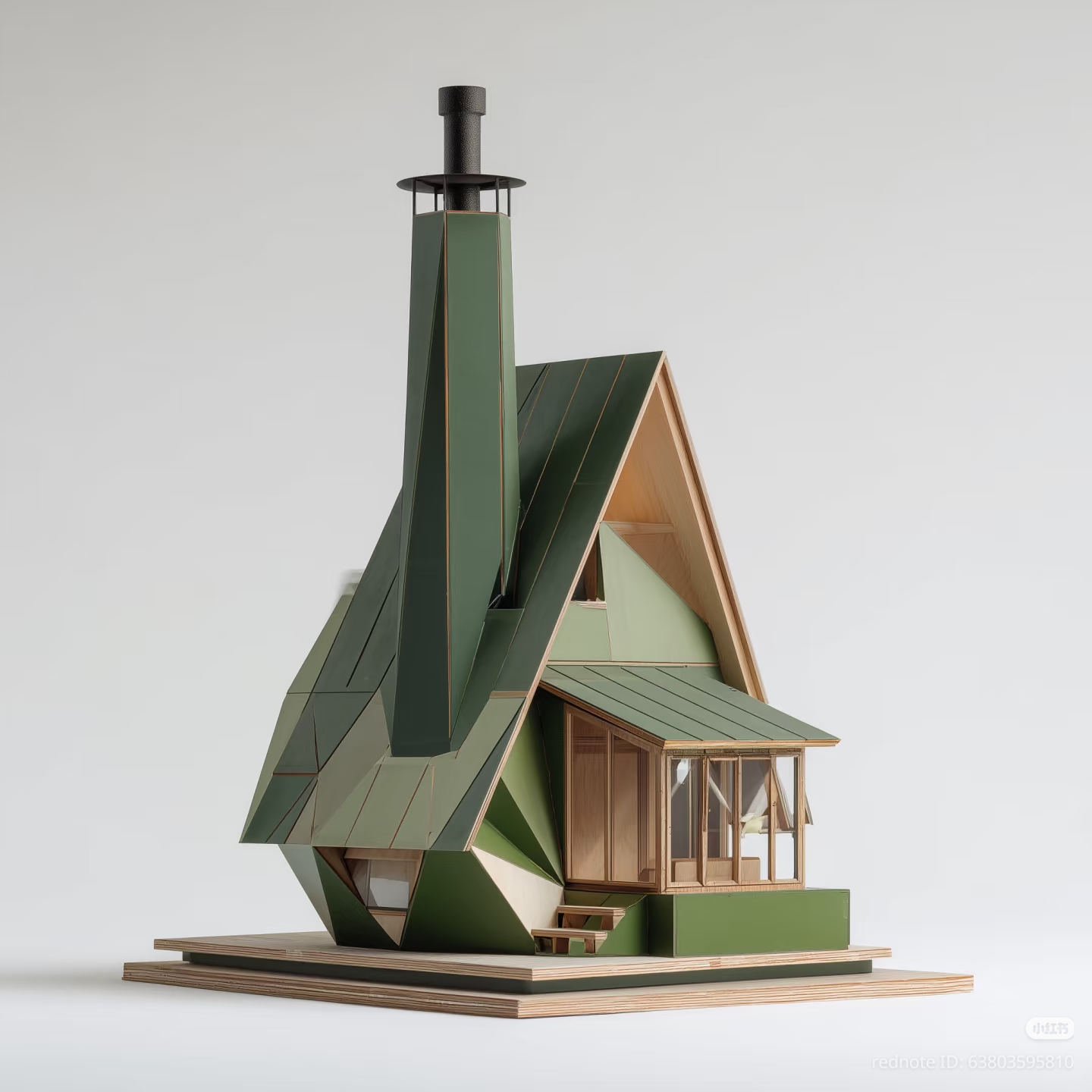 This architectural model embodies the **Cottagecore** aesthetic—a visual style popularized on platforms like the one indicated by the **Xiaohongshu** ID at the bottom—which emphasizes cozy, nature-inspired designs wit...