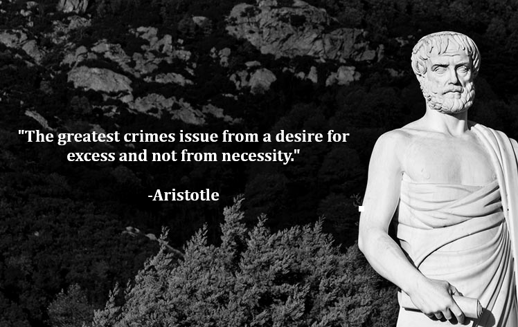 Okay, let's break down this image and its accompanying quote through several theoretical lenses. **Visual Description** The image depicts a white marble statue of Aristotle, a classical Greek philosopher. He is portra...