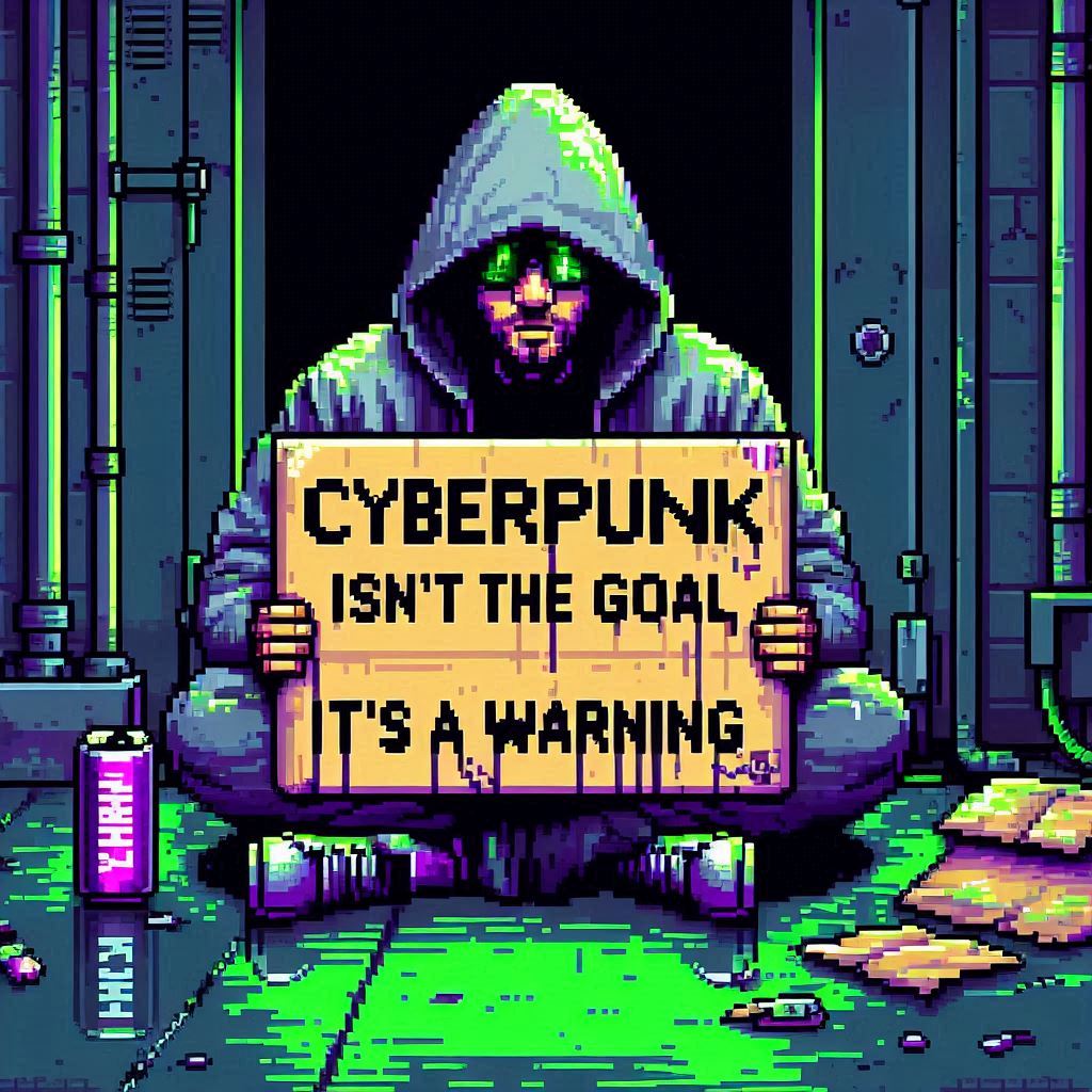 Okay, let's break down this pixel art image using the requested theoretical frameworks. **Visual Description** The image is rendered in a deliberately retro 8-bit or 16-bit pixel art style. This aesthetic evokes early...