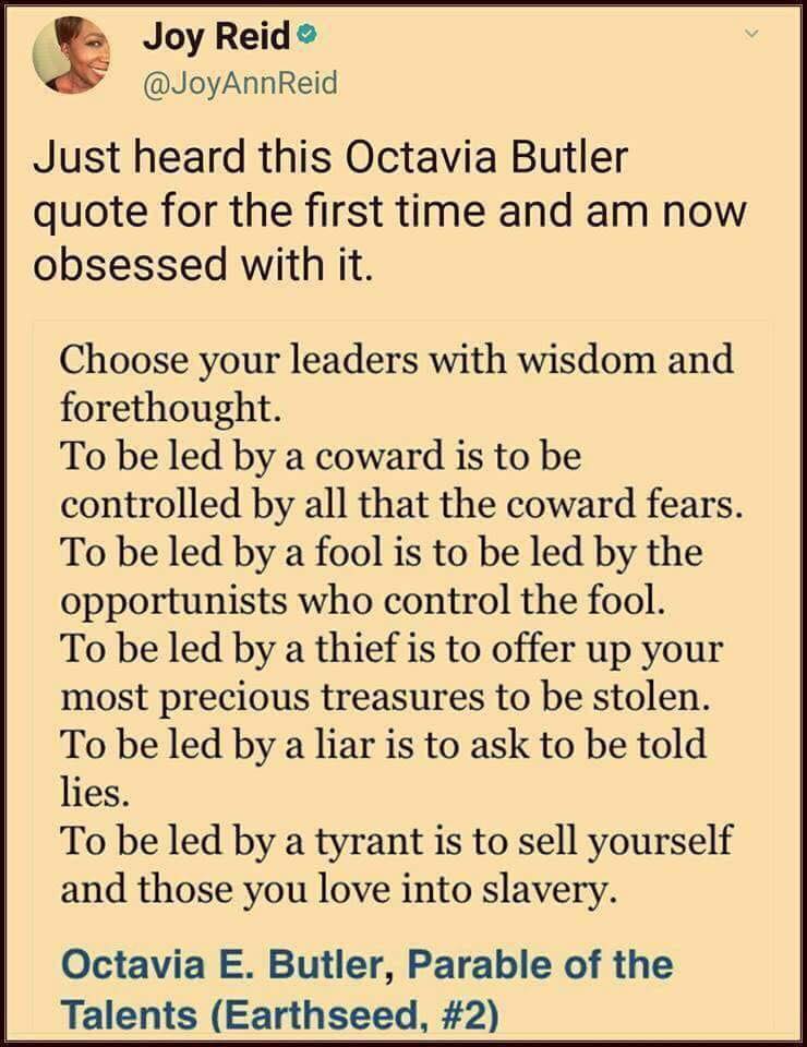 Okay, here's an analysis of the image (a Twitter post featuring a quote from Octavia Butler), broken down into sections based on the theoretical frameworks you requested. I'll only include sections that are genuinely...