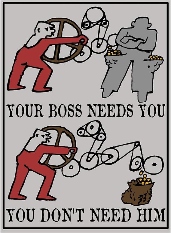 Okay, let's break down this image through several theoretical lenses. **Visual Description** The image is a vertically oriented, graphic poster with a stark, almost simplistic, illustrative style. It is divided into t...