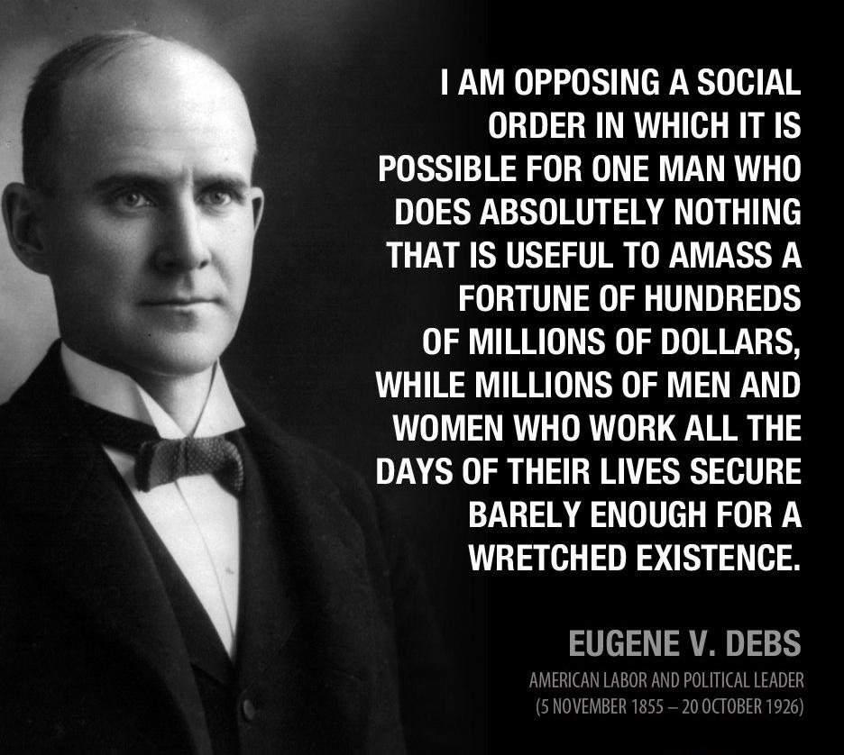 Okay, here's an analysis of the image, broken down into sections covering the requested theoretical frameworks, applicable as appropriate. **Image Description** The image is a black and white portrait of Eugene V. Deb...