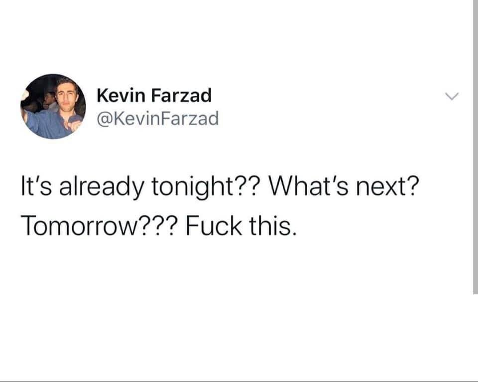 Here's a description of the meme for someone who cannot see it: **Image Description:** The image is a screenshot of a tweet from a user named Kevin Farzad (@KevinFarzad). It features a profile picture of a man in a bl...