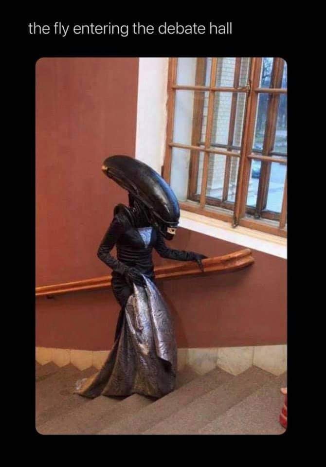 Okay, here's an analysis of the image "the fly entering the debate hall," broken down into the requested sections where applicable. It's a complex image offering a lot of potential readings! **Visual Description** The...