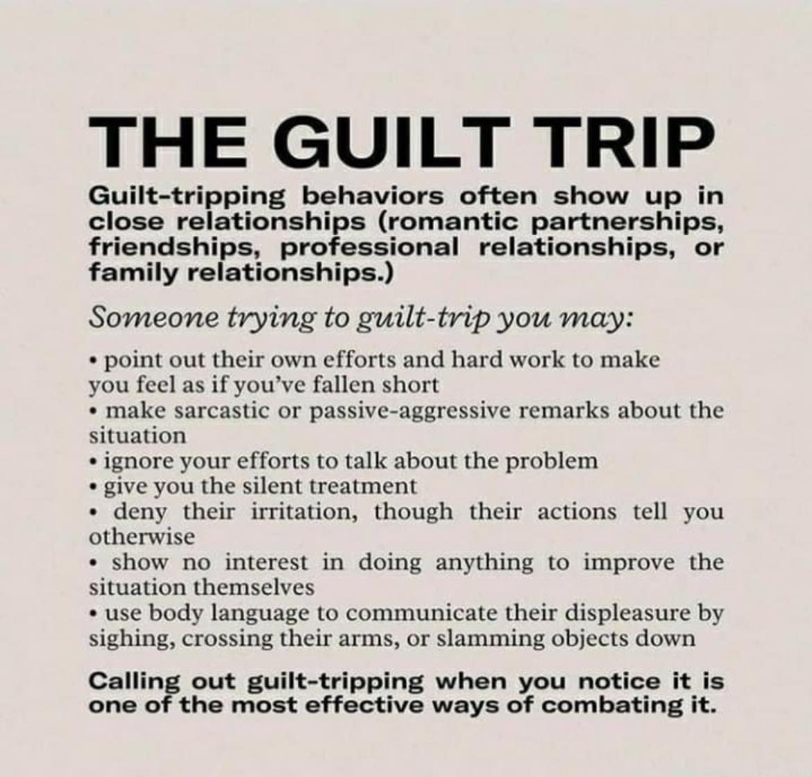 Okay, let's break down this image of a list defining "guilt-tripping" behaviors through the lens of various theoretical frameworks. I'll include sections only where the frameworks are relevant, and will focus on how t...