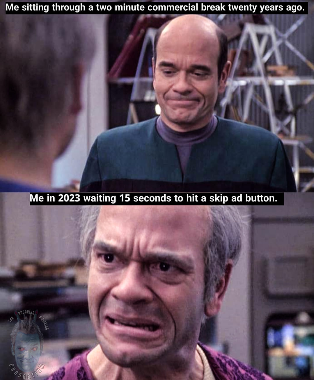 Okay, let's break down this meme through various critical lenses. ## Visual Description The meme is a two-panel comparative image. Both panels feature Patrick Stewart as Captain Jean-Luc Picard from *Star Trek: The Ne...