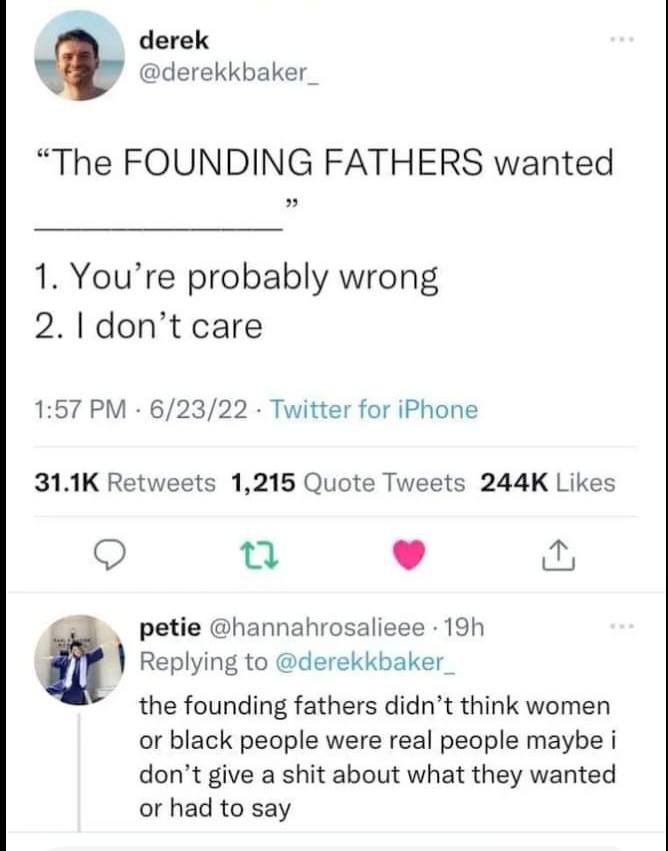 Okay, let's break down this Twitter exchange through various theoretical lenses. **Visual Description** The image presents a screenshot of a Twitter post and a reply. * **First Post:** Posted by @derekkbaker_, it feat...