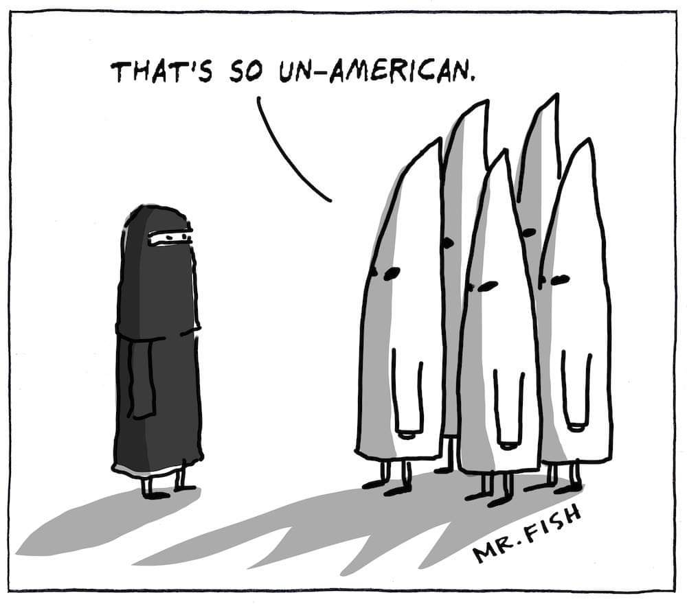 Okay, here's an analysis of the cartoon by Mr. Fish, broken down into the sections you requested, focusing on relevant theoretical frameworks. **Visual Description** The cartoon is a simple black and white drawing. On...