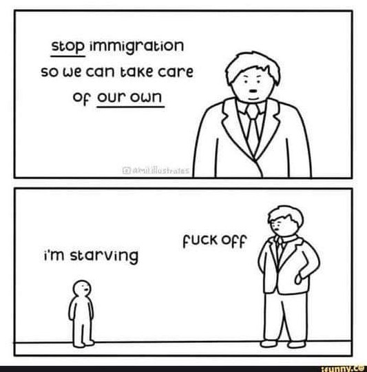 Okay, let's break down this image/comic using the requested theoretical lenses. It's a fairly stark and pointed piece, lending itself well to several analyses. **Visual Description** The image is a two-panel cartoon r...