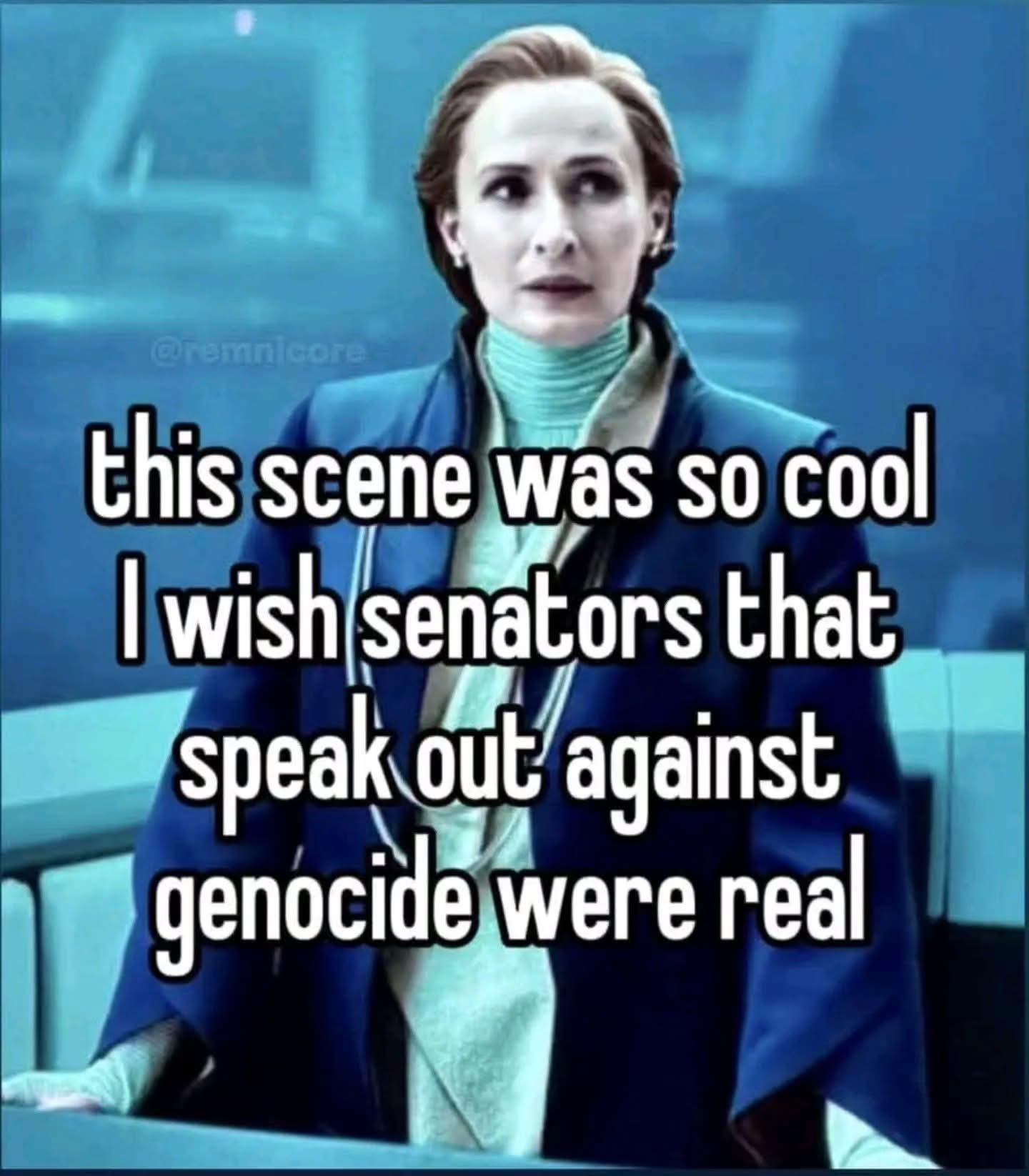 Okay, let's break down this image and its caption through the lenses requested. It's a provocative image, and warrants layered analysis. **1. Visual Description** The image is a still frame from a science fiction scen...