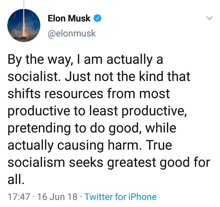 Okay, let's break down this Elon Musk tweet through several theoretical lenses. **Visual Description** The tweet features a profile picture of Elon Musk and a photograph of what appears to be a rocket launch, or a tal...