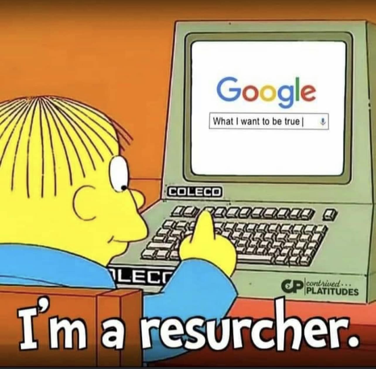 Okay, let's break down this meme through several theoretical lenses. It's a rich image for analysis, despite its seeming simplicity. ## Visual Description The image is a cartoon-style depiction of Ralph Wiggum from *T...