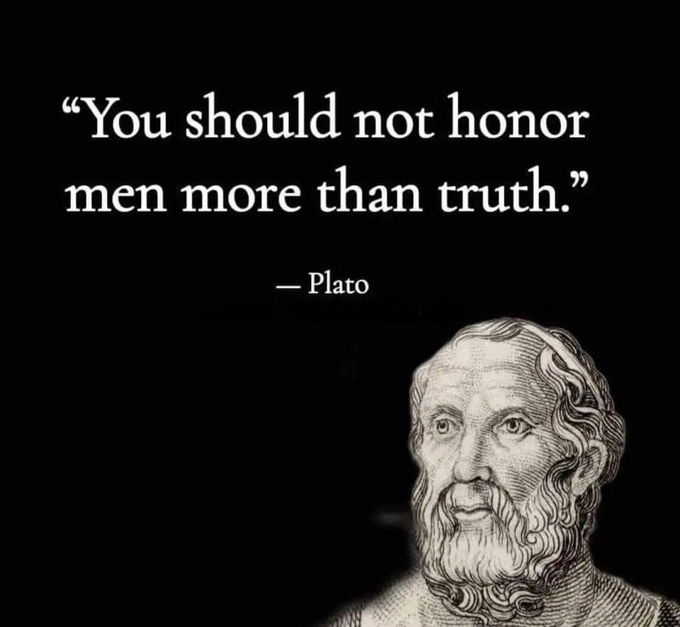 Okay, let's break down this image and its quote through the lens of several theoretical frameworks. **Visual Description** The image is a black background with white text presenting a quote by Plato: “You should not h...