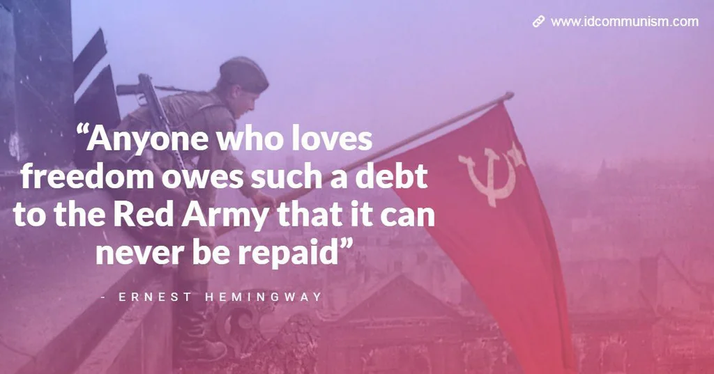 The image is a Soviet-themed propaganda meme hosted on **idcommunism.com**, a website often known for controversial or provocative political imagery. Here is the breakdown of the meme from the perspective of the "Anti...