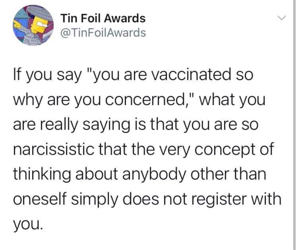 Okay, let's break down the image and its text through various critical lenses. **Visual Description** The image is a screenshot of a tweet from an account named "@TinFoilAwards". The profile picture is a rendering of...