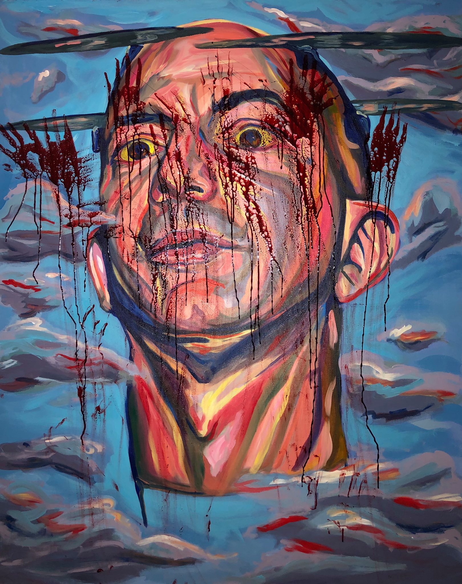 Okay, here's an analysis of the artwork, broken down into sections based on your requested theoretical frameworks. Given the graphic and emotionally charged nature of the imagery, these sections can delve into potenti...