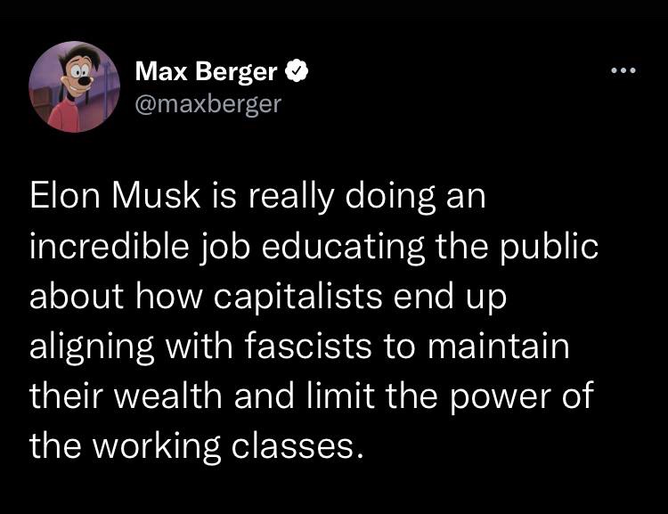 Okay, let's break down this social media post through the requested theoretical lenses. **Visual Description** The image is a screenshot of a Twitter (now X) post. It features a profile picture of a cartoon figure—a s...