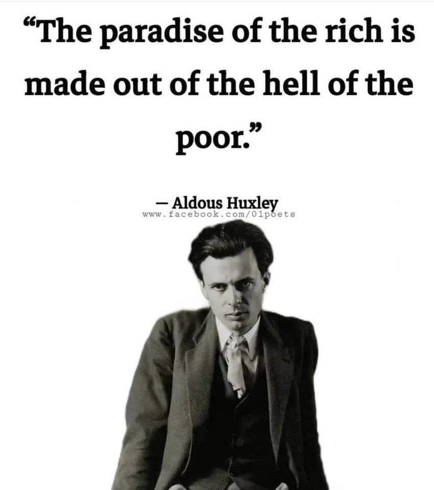 Okay, let's break down this image and quote through the requested theoretical lenses. **Image Overview:** The image consists of a black-and-white portrait of Aldous Huxley, the English writer and philosopher, prominen...