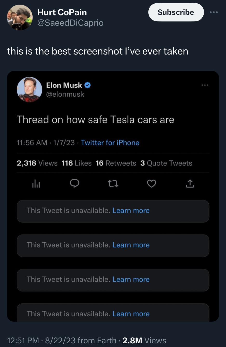 Okay, let's break down this image of a Twitter/X post through various theoretical lenses. Given the nature of the content (a screenshot of unavailable tweets), some lenses will be more fruitful than others. **Visual D...