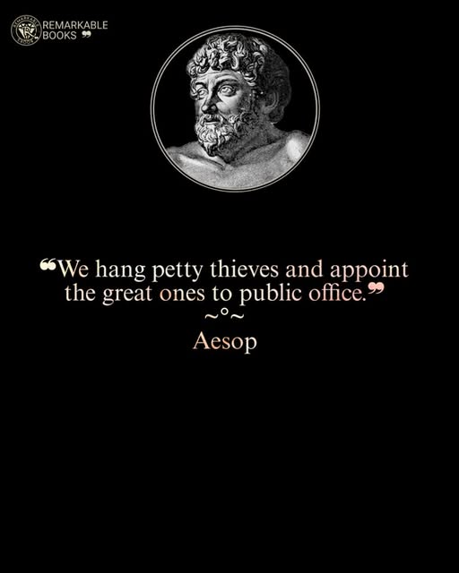 Okay, let's break down this image/quote with the requested theoretical lenses. **Visual Description** The image is a stark black background featuring a monochromatic portrait of Aesop, likely a bust or sculpture. The...