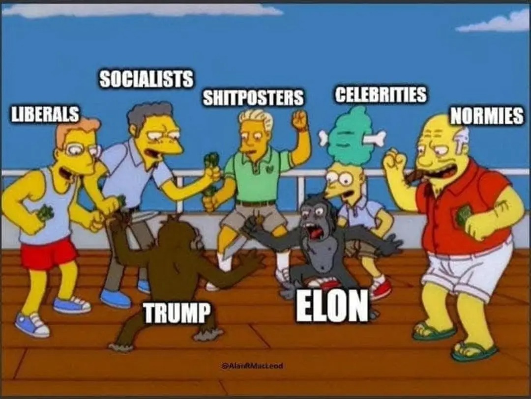 Okay, let's break down this meme using the requested theoretical frameworks. It's a dense image, so we'll go into some detail for each applicable section. **Visual Description** The meme uses a scene from *The Simpson...