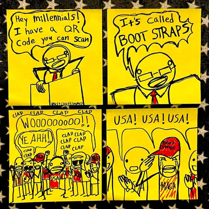 Okay, let's break down this comic strip through the lenses you've requested. It's a rather pointed piece, so there's quite a bit to unpack! Given the content, I think many of these approaches will be relevant. **I. Vi...