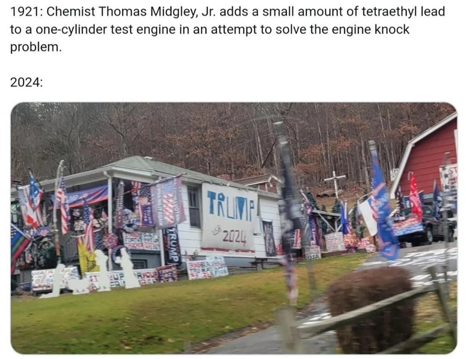 Okay, let's break down the image and its relation to the provided context (1921 chemical experimentation and 2024 imagery) through several theoretical lenses. **Visual Description** The image depicts a small, dilapida...