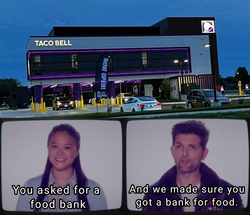 Okay, let's break down this meme format using the requested theoretical lenses. This image presents a darkly humorous take on food insecurity and the commodification of basic needs. **Visual Description** The meme uti...