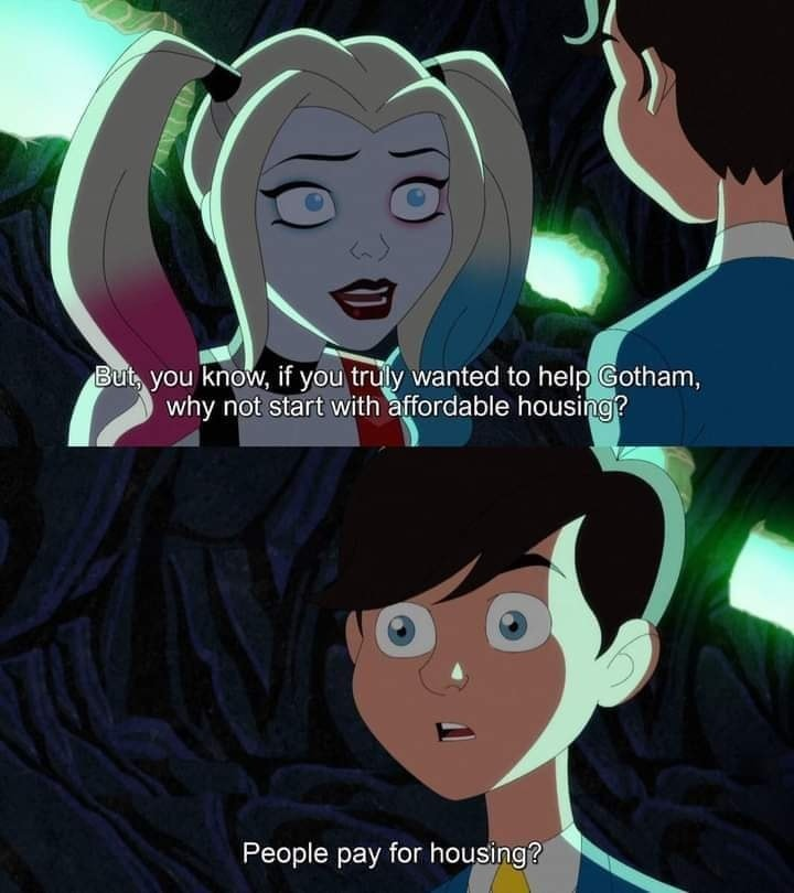 Okay, let's break down this image of Harley Quinn and Robin from an animated series (likely *Harley Quinn*) using the frameworks you've requested. It's a surprisingly rich image for such a seemingly simple exchange. *...