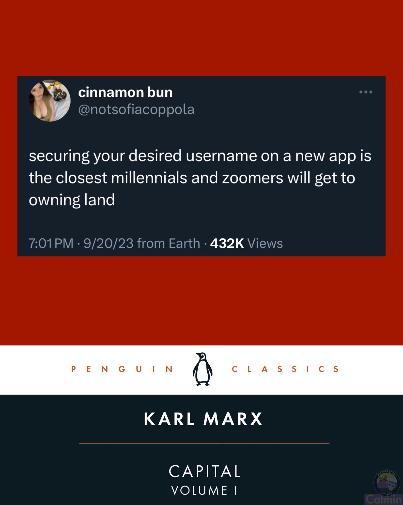 Okay, let's break down this image and its accompanying tweet through the requested theoretical lenses. It's a potent image that touches on a lot of current anxieties! ## Visual Description The image is a composite. At...