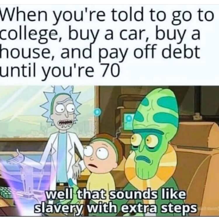 Okay, let's break down this meme through the lenses you’ve requested. It's a layered image with strong implications for contemporary socio-economic critique. **Visual Description** The image is a screenshot from the a...