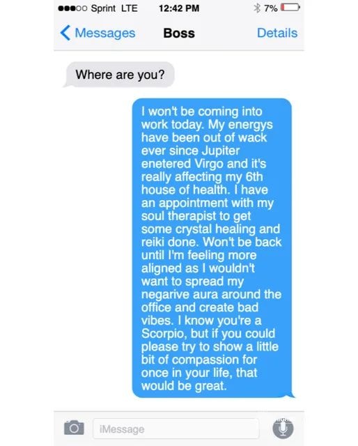 Here's an analysis of the text message screenshot, broken down into the requested sections where applicable. Given the content, some sections are more developed than others. ## **Visual Description** The image is a sc...