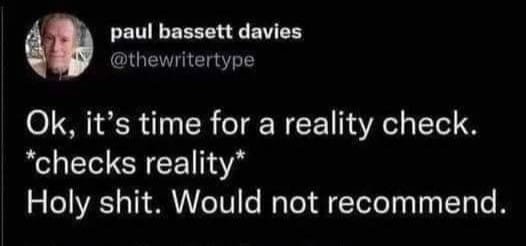 Okay, let's break down this image/text with the requested theoretical lenses. **Visual Description** The image is a screenshot of a tweet from a user named "paul bassett davies" (@thewriterype). It features a profile...
