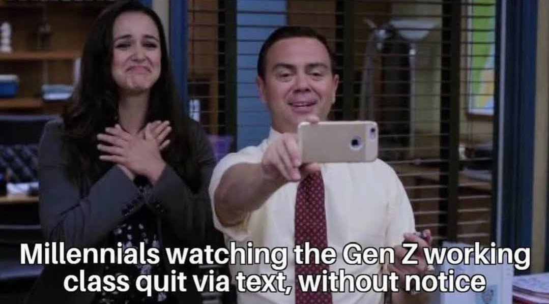 Okay, let's break down this image and the accompanying text using the requested theoretical lenses. **Visual Description** The image appears to be a still from a television show (likely "Superstore"). It features two...