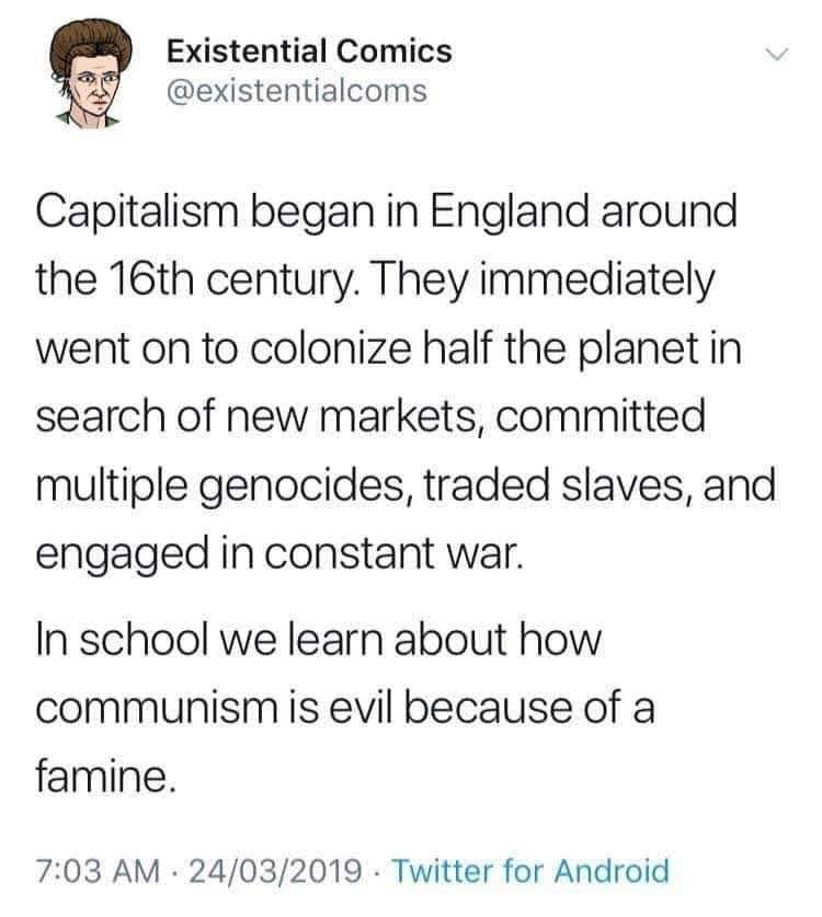 Okay, let's break down this Twitter post from "Existential Comics" through several critical lenses. **Visual Description** The image is a screenshot of a tweet. The tweet features a profile image – a cartoonish black-...