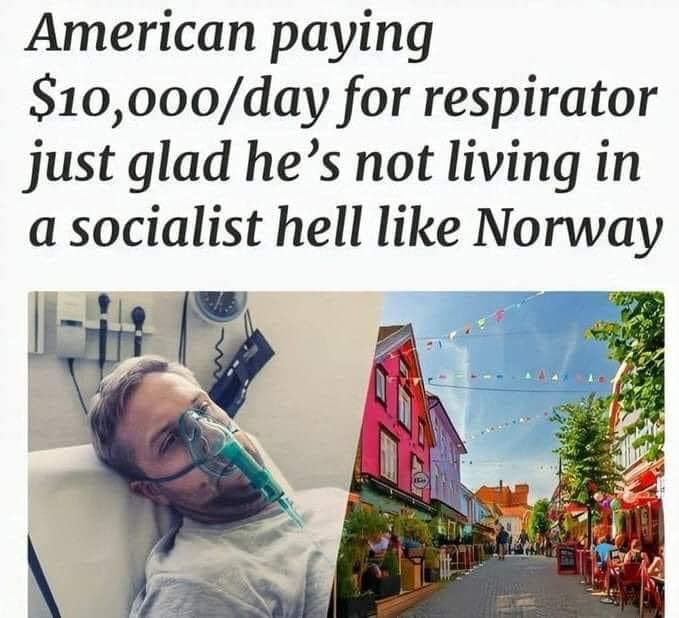 Okay, let's break down this meme using the requested theoretical frameworks. It's a potent image laden with political and economic messaging. **Visual Description** The meme is a split image. On the left, a man lies i...