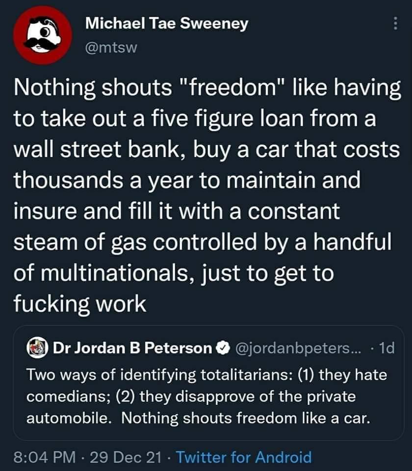 Okay, let's break down this fascinating (and pointed) Twitter exchange, applying the requested theoretical lenses. **Visual Description** The image is a screenshot of a Twitter post and reply. The original post is by...