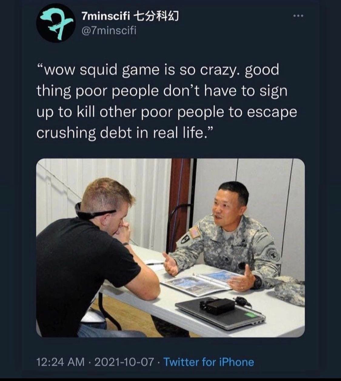 Okay, let's break down this provocative Twitter post and image using the lenses you've requested. It’s a complex image and statement, so we’ll get a detailed look. **Visual Description** The image depicts two men seat...