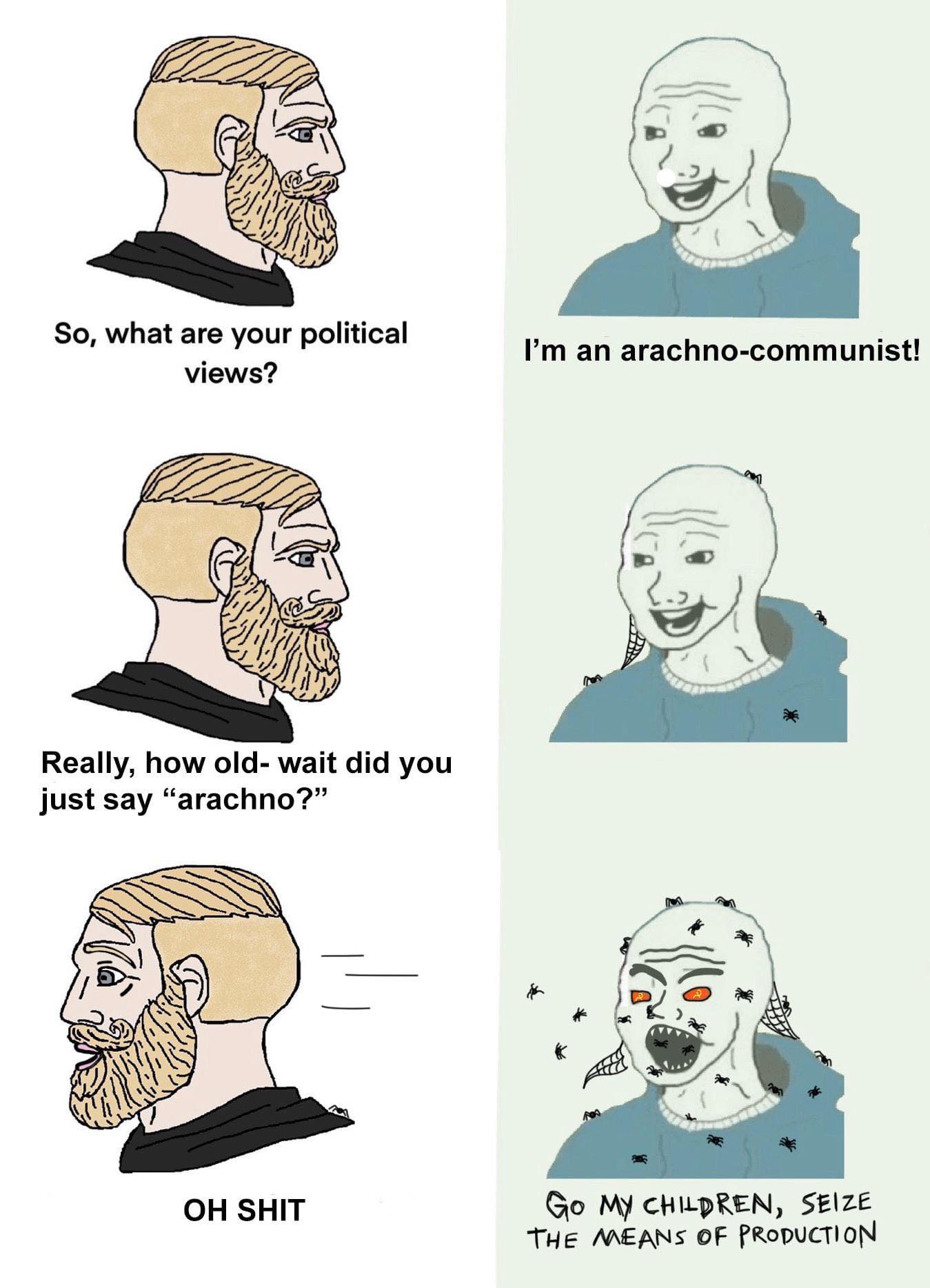 Okay, let's break down this meme using the requested theoretical lenses. It's a somewhat absurd meme, so some categories will be richer than others. ## Visual Description The meme employs a four-panel "Virgin vs. Chad...