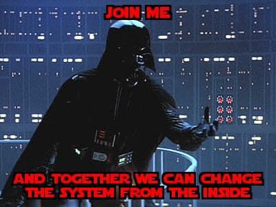 Okay, let's break down this image and its accompanying text using the requested theoretical frameworks. ## Visual Description The image is a still from a *Star Wars* film, featuring Darth Vader standing in a darkened...
