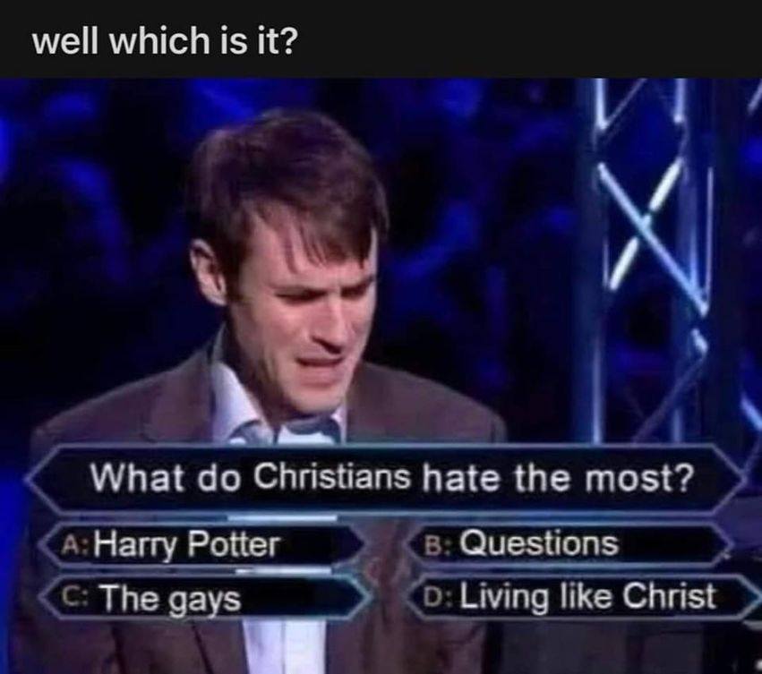 Okay, let's break down this meme through various critical lenses, based on the headings you've provided. **Visual Description** The image is a screenshot from a game show, likely "Would I Lie to You?". The focal point...