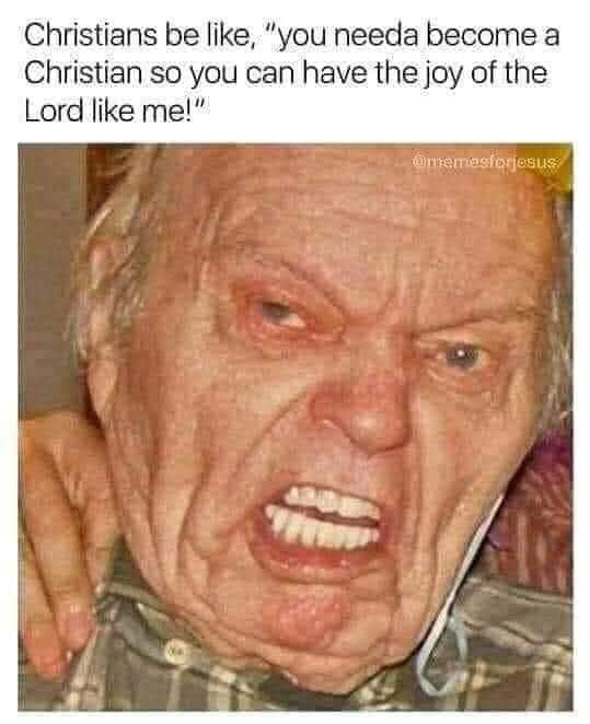 Okay, let's break down this meme through the requested theoretical lenses. **Visual Description** The image is a close-up, high-angle shot of an older man with an extremely contorted facial expression. He appears to b...