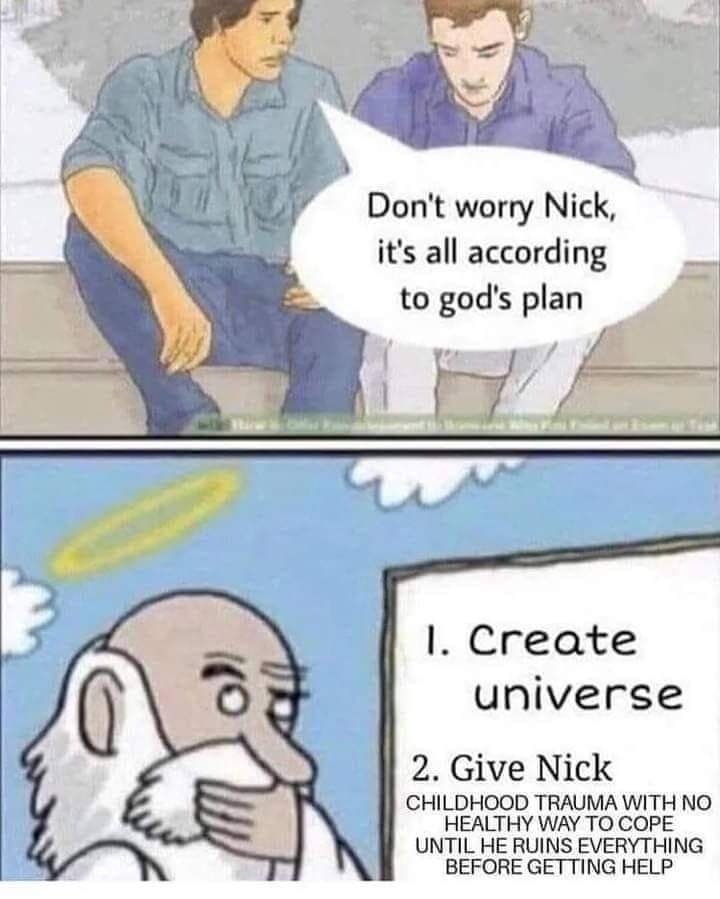 Okay, let's break down this meme using the requested theoretical frameworks. It's a darkly humorous image, ripe for analysis. Here's a detailed look, section by section, noting where each theoretical lens *doesn't* ap...