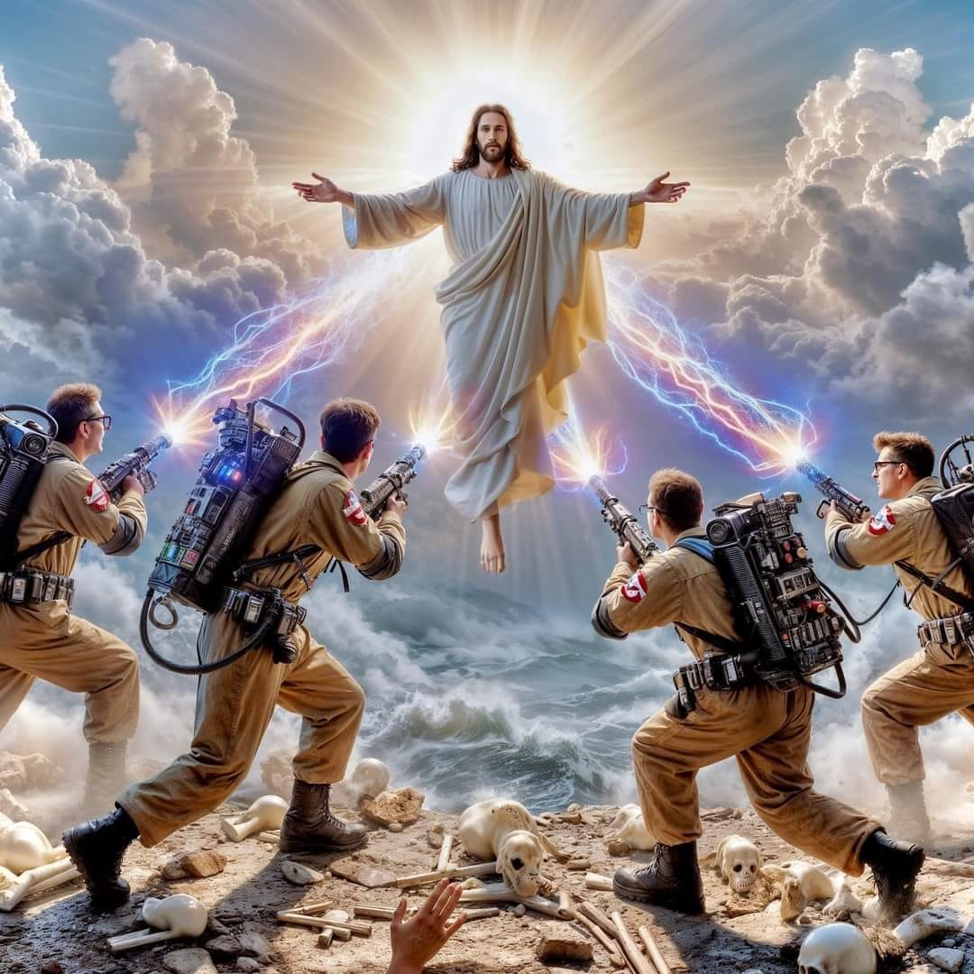 Okay, let's break down this striking image across several theoretical lenses, noting where those lenses *don't* fully apply. **I. Visual Description** The image depicts a digitally-manipulated scene blending iconic el...