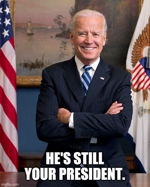 Okay, let's break down this image with the requested theoretical lenses. **Visual Description** The image depicts U.S. President Joe Biden in a formal setting, likely the White House. He is wearing a dark pinstripe su...